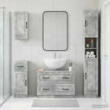 Cumpara ieftin Set de dulapuri pentru baie, 4 piese UTRECHT Gri Beton