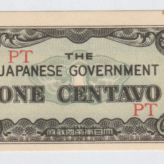 Filipine, One Centavo 1942_Ocupație japoneză_a UNC_serie liniara PT
