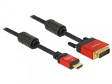 Cablu HDMI la DVI-D Dual Link 24+1pini Premium T-T 5m, Delock 84344