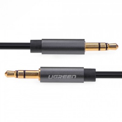 Cablu audio de 3,5 mm tata la tata argintiu-negru-Lungime 1 Metru foto