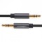 Cablu audio de 3,5 mm tata la tata argintiu-negru-Lungime 1 Metru