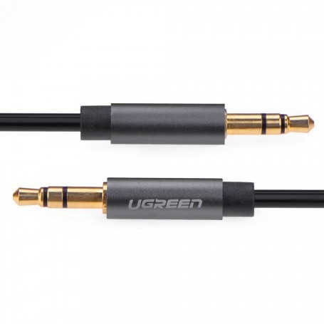 Cablu audio de 3,5 mm tata la tata argintiu-negru-Lungime 1 Metru