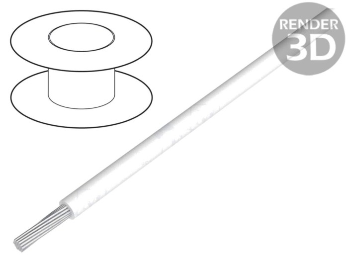 Cablu HookUp Wire PTFE Alb 22AWG