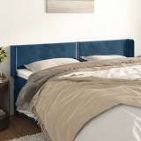 VidaXL Tăblie pat cu aripioare albastru &icirc;nchis 163x16x78/88 cm catifea