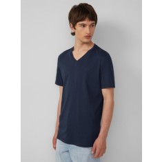 s.Oliver Tricou barbati cu decolteu in V, Regular fit, din bumbac, Bleumarin, S