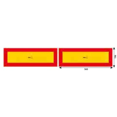 SET 2 PLACUTE REFLECTORIZANTE 565X196 MM GALBEN/ ROSU ALUMINIU HICO 64828 foto