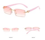 Ochelari de Soare dama cu brate din bambus Roz tip Ray Ban&nbsp;Gucci&nbsp;Prada, Femei, Rectangulara