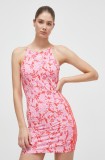 Adidas Originals rochie culoarea roz, mini, mulată