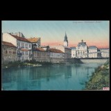 Carte poștală veche Oradea &ndash; K&ouml;r&ouml;sparti R&eacute;szlet (Vedere Malul Crisului) &ndash; 1913
