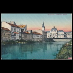 Carte poștală veche Oradea &ndash; K&ouml;r&ouml;sparti R&eacute;szlet (Vedere Malul Crisului) &ndash; 1913