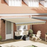 VidaXL Markiza Retractabilă Automată Verde și Galben 400x300 cm
