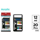 Setul artistului Main Paper, 12 tempera, 3 pensule, 1 spatula, 1 creion, 1 ascutitoare, 1 radiera