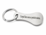 Cumpara ieftin Breloc metalic gravat Corpul face ceea ce prefera mintea , argintiu, accesoriu premium pentru chei, geanta, rucsac si portofel, cadou motivational