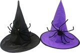 Set de 2 palarii pentru Halloween Hooin, poliester, negru/violet, 40 x 38 cm