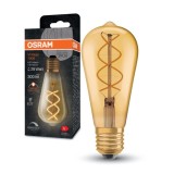 Bec LED decorativ vintage Osram Edison Fil Gold clasic ST87 E27 4W 300lm lumina calda 2000K, dimabil
