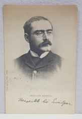 EMIL GARLEANU CATRE ELIZA XENOPOL * , CARTE POSTALA ILUSTRATA , PORTETUL LUI R. KIPLING , CIRCULATA , CLAICA , 1902 foto
