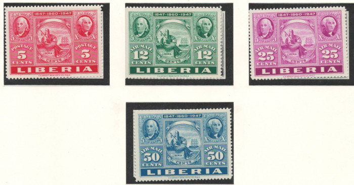 Liberia 1947 Mi 387/90 A MNH - Expozitia de timbre CIPEX, New York