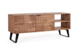 Comoda TV otel negru lemn maro Isar 145x40x60 cm
