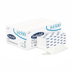 Prosoape de Hartie Pliate in V BulkySoft Premium, 200 Foi, 2 Straturi, Albe, 24x21 cm, Prosoape Pliate de Hartie, Prosoape Hartie, Pachet Prosoape de foto
