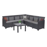 Canapea de colț Claire XII cu 7 locuri și masă Orlando