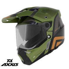 Casca adventure/touring/off road pentru scuter - motocicleta Axxis model Wolf DS Hydra B6 verde mat &ndash; tip viziera: MT-V-20 L (59/60cm)