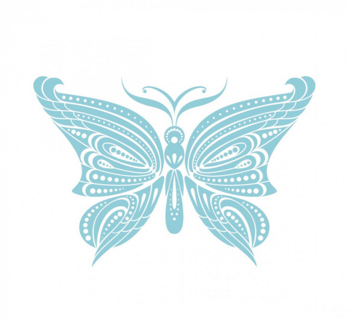 Sticker decorativ Fluture, Albastru, 60 cm, 1151ST-6