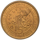 San Marino 5 Euro 2021 (Aquarius/Varsator) KM-603 UNC !!!