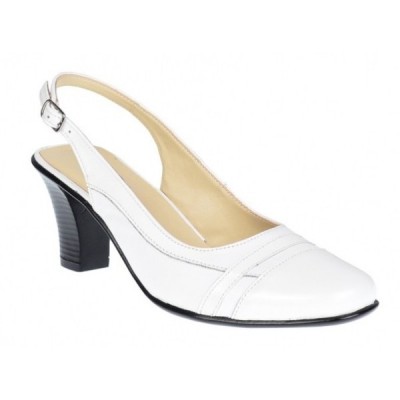 Pantofi dama eleganti decupati din piele naturala cu toc de 7cm si varf lac - S301AA foto