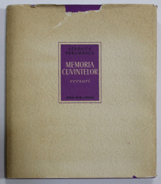 DEDICATIA VERONICAI PORUMBACU PENTRU PARINTI , PE VOLUMUL DE VERSURI &#039; MEMORIA CUVINTELOR &#039; , 1963