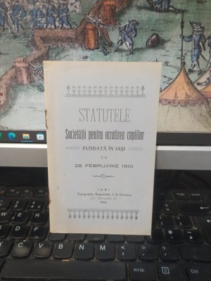 Statutele Societății pentru ocrotirea copiilor, fundată &amp;icirc;n Iași la 28 februarie 1910, Iași 1910, 013 foto