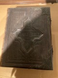 Biblia / Biblie veche Scott&amp;Henry , piele, engleza ,1870 , 6 kg,
