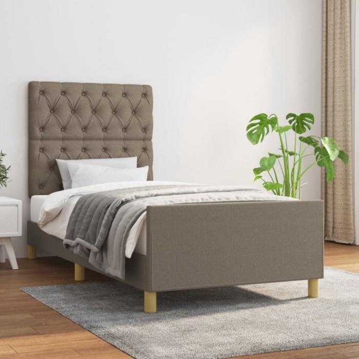 vidaXL Cadru de pat fără saltea Taupe 80x200 cm țesătură 3125256