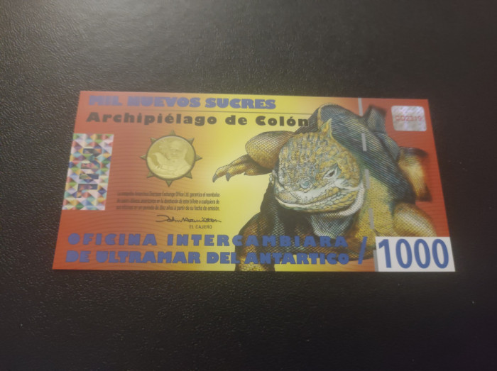 Bancnota1000 francs INSULELE GALAPAGOS