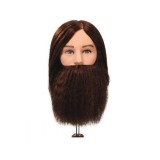 Manechin professional cu par 100 % natural Bergmann Men cu barba pentru exersare frizuri/examen, concurs Cod 091076