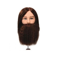 Manechin professional cu par 100 % natural Bergmann Men cu barba pentru exersare frizuri/examen, concurs Cod 091076