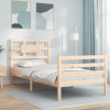 VidaXL Cadru de pat cu tăblie, 90x200 cm, lemn masiv
