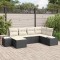 vidaXL Set de canapele pentru grădină 6 pcs negru și crem Rattan poli 3347127