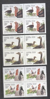 Russia 1990 Birds Poultry x 4 MNH DC.084 foto