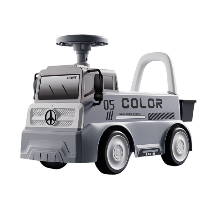 Ma&Egrave;inu&Egrave;&Auml; pentru copii, flippy, 3 ani, model camion, sport, claxon, cutie depozitare, 62x26x40 cm, gri
