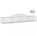 Cumpara ieftin Cosuri gabion arcuite, 11 buc., 300x50x40/60cm, fier galvanizat
