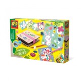 Set de lucru manual cu presa de flori pentru copii si accesorii incluse