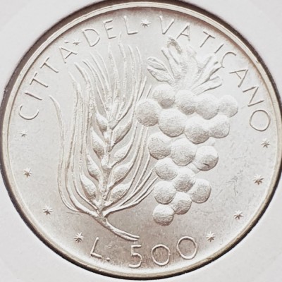 757 Vatican 500 Lire 1970 Pavlvs VI km 123 argint foto