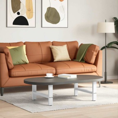 vidaXL Picioare pentru măsuță de cafea, albe, 2 buc., 60x(30-31) cm, oțel 4013265 foto