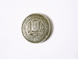 Rara! Republica Dominicana 10 centavos 1963 argint cu patina deosebita,moneda comemorativa:100 ani de la restaurarea republicii,diametru=18 mm