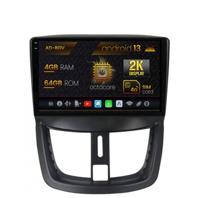 Navigatie Peugeot 207, Android 13, V-Octacore 4GB RAM + 64GB ROM, 9.5 Inch - AD-BGV9004+AD-BGRKIT263 foto