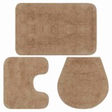 Cumpara ieftin Set covorase baie, 3 piese, bej, textil