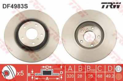 Disc frana NISSAN MURANO (Z50) (2003 - 2016) TRW DF4983S foto