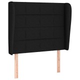 Cumpara ieftin Tablie de pat cu aripioare, negru, 83x23x118/128 cm, textil