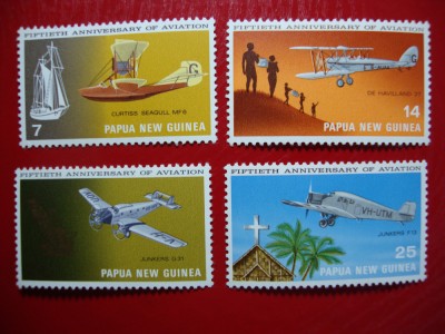 PAPUA NOUA GUINEE 1972 SERIE AVIATIE MNH foto