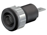 Soclu Banană 4mm 24A 1kV Negru Nichelat Alamă